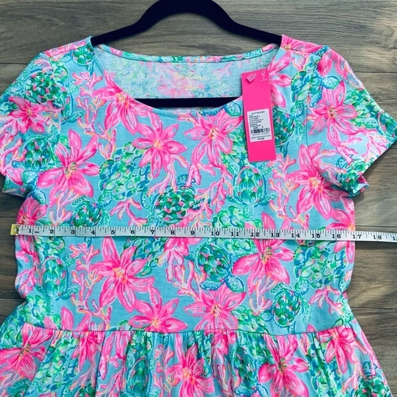 Lilly Pulitzer Geanna Short Sleeve Dress Surf Blue I’m So Shellegant - Picture 5 of 6